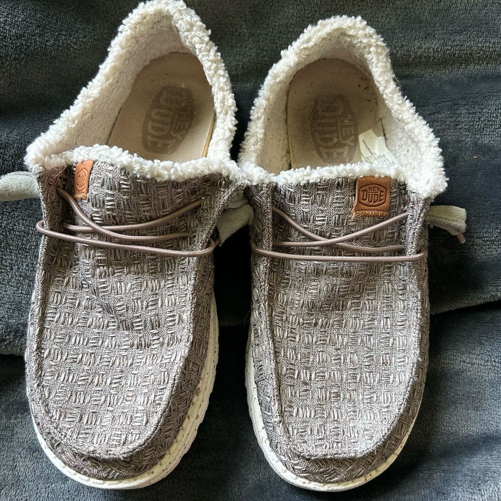 Hey Dude Textured Taupe Slip-On Shoes